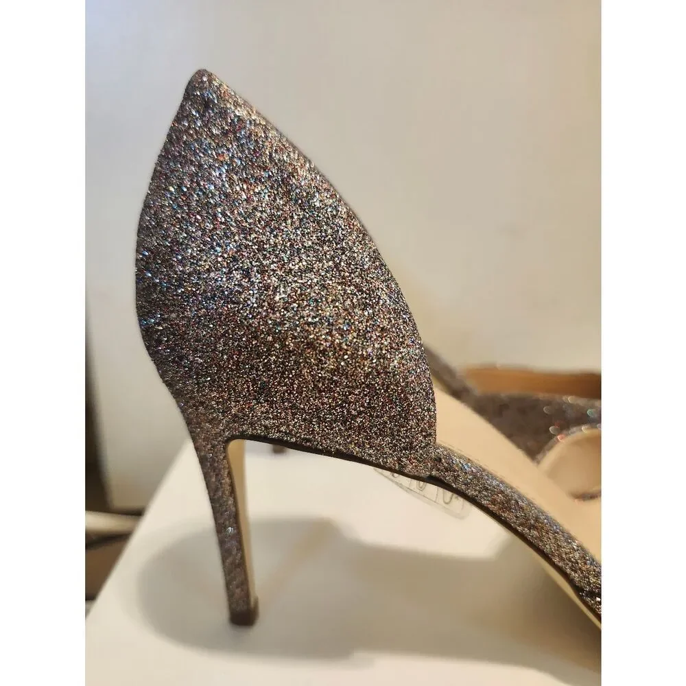 J.Crew Iridescent Glitter D'Orsay Pointed Toe Pumps Sz. 7 $228 Made in Italy